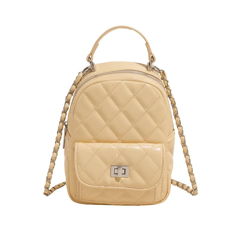Summer Hot-selling Korean Foreign Style Small Fragrant Style Rhombus Multi-back Small Bag Women's Fashion Versatile Chain Backpack