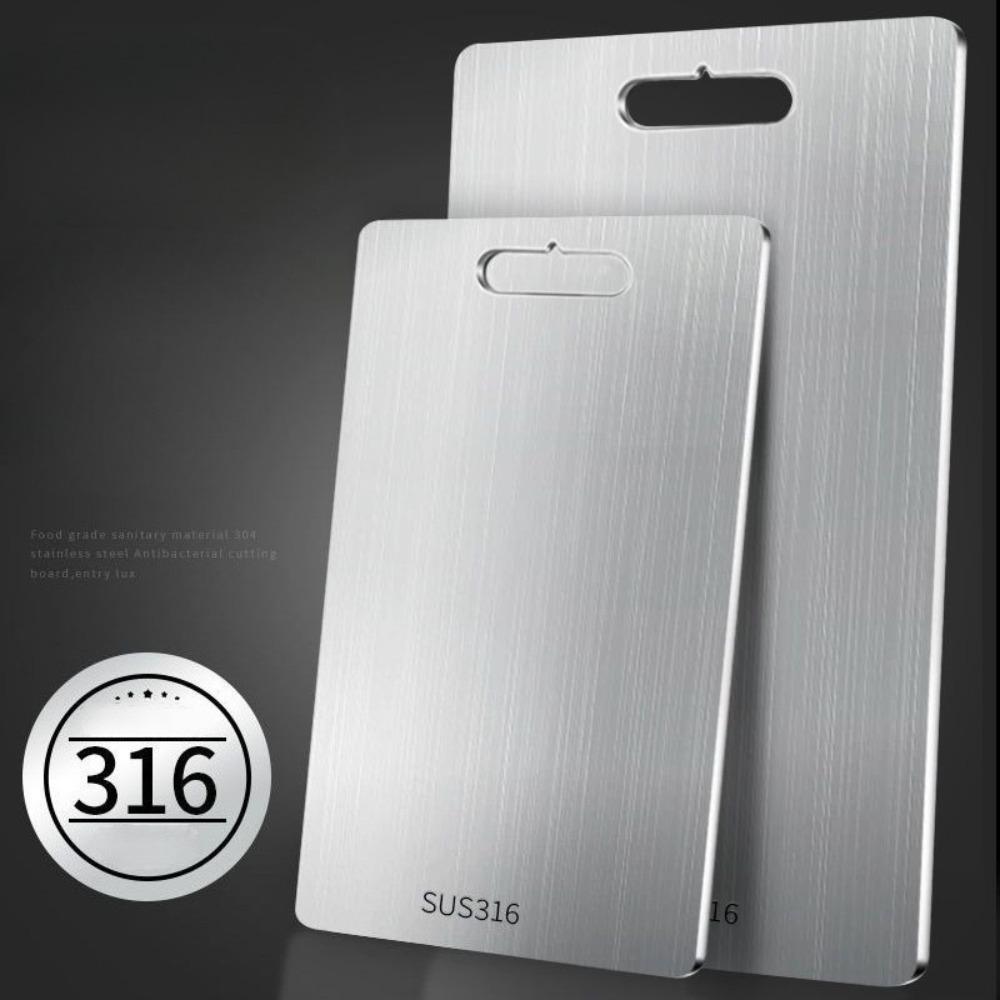 304 Stainless Steel Panel and Chopping Board Kitchen Household Thickened Double Sided Cutting Board Block Kneading Dough Board