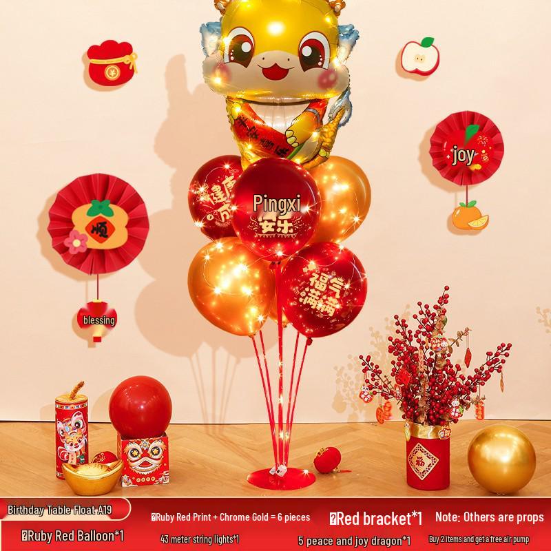 Red Party Birthday Balloon Decorations for Children's Milestones: Full Month, 100 Days, First Birthday