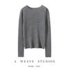 Women's 18-Gauge Pure Wool Yangzi Yarn One-Shoulder Herringbone Knit Top, Perfect for Spring and Autumn, Elegant and Versatile.