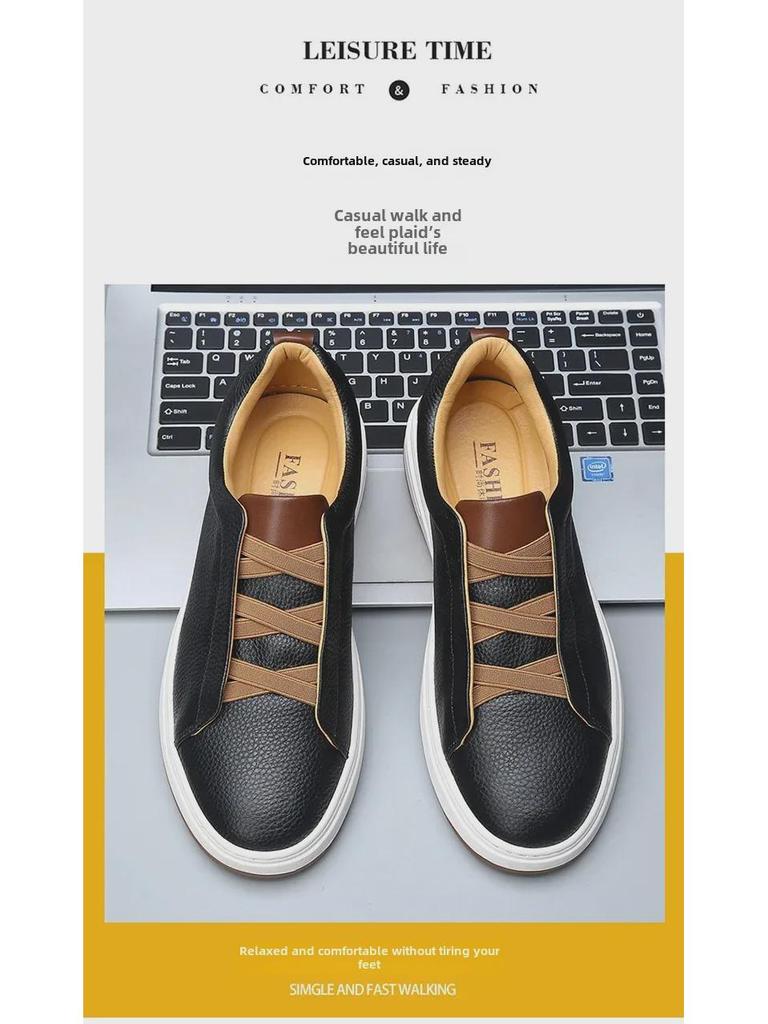 Scarpe da Uomo in Pelle Senza Lacci - Tendenza Autunno 2024: Suola Morbida, Vera Pelle, Stile Casual e Business