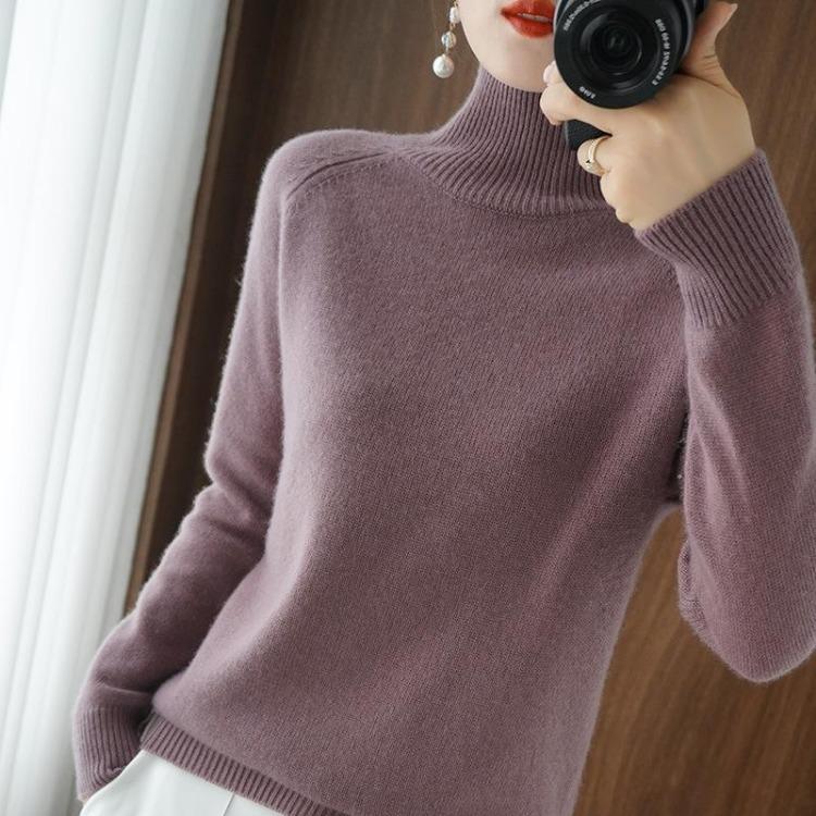Korean Fashion Turtleneck Sweaters Warm Thick Pullovers Casual Autumn Winter Women Knitwears Basic Long Sleeve Jumpers