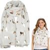 Polyester Animal Scarf Soft Shawl Wrap Creative Gift Cat Print Scarf