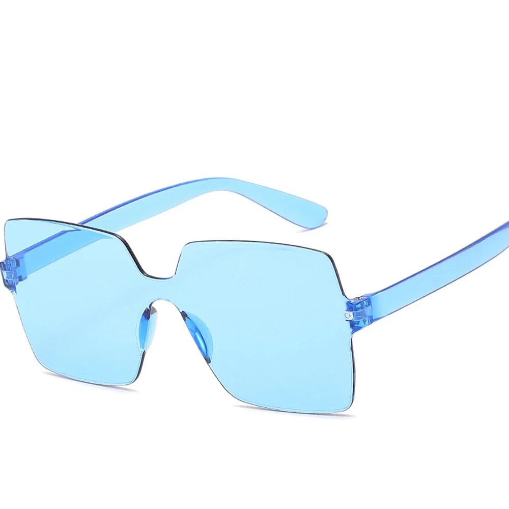Fashion One-piece Frameless Sunglasses Women Candy-colored Sun Glasses Trendy UV Protection