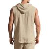 2025 Summer Mens Sleeveless Shirt New Men Loose Casual Linen Hooded Shirt Male Thin Waistcoat Male Trendy Casual Shirt