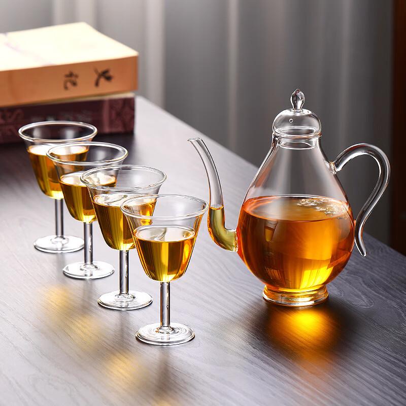 Yipan Borosilicate Glass Teapot Set with 4 Cups