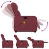 Vidaxl Lift and Massage Armchair, Reclining, Burgundy, Fabric Upholstered