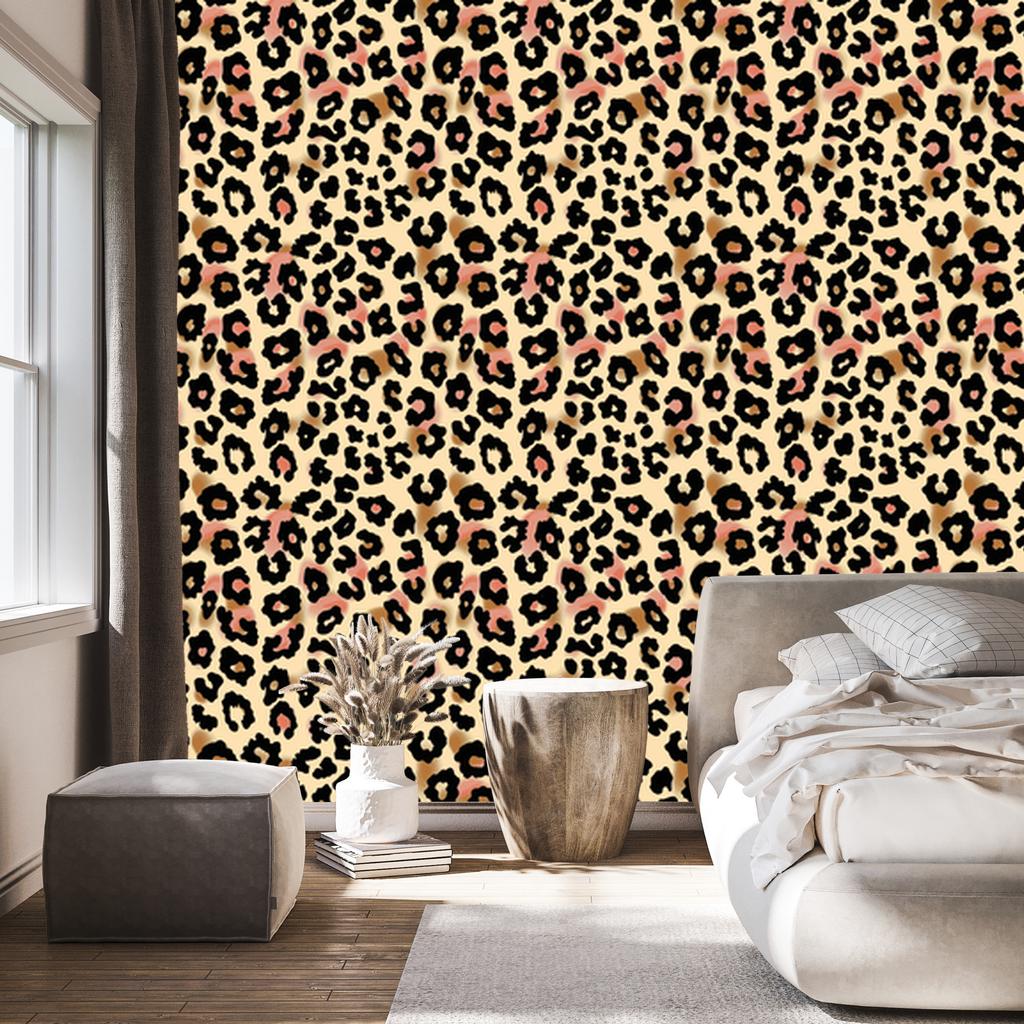 Animal Skin Wallpaper Brown, Cream and Black for Living Room and Bedroom 50x1000