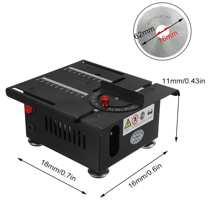 DC24V Table Saw Mini Handmade Desktop Saws Adjustable High DIY Hobby Acrylic Block Multifunctional Woodworking Electric Bench Saw