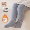 Thick Warm Footed Tights for Children - Solid Color with Bow, One-Piece Design - Perfect for Autumn & Winter