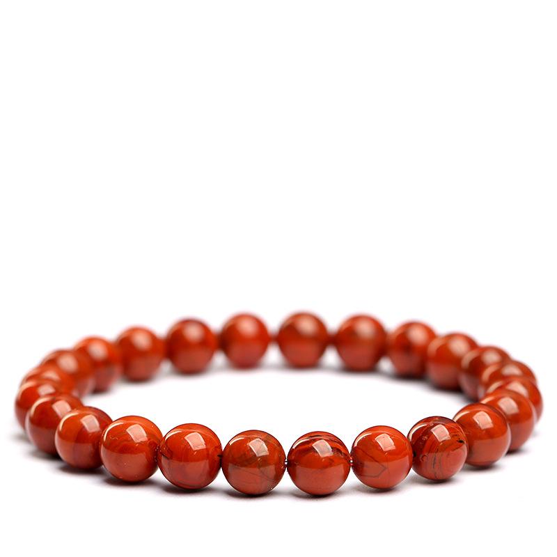 Hongchu Crystal Natural Ice-Flame Red Agate Bracelet Chuanliao Flame Southern Red Agate Round Bead Bracelet