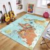 World Map Pattern Carpet Mat Rug Home Decoration Living Room Bedroom Decorative Area Rug Non-slip Floor Mat for Indoor Space