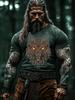 Outdoor Fashion Men's T-shirt with 3D Print of Tribal Style Wolf Pattern, Short Sleeve, Fitness and Sports Round-neck Top