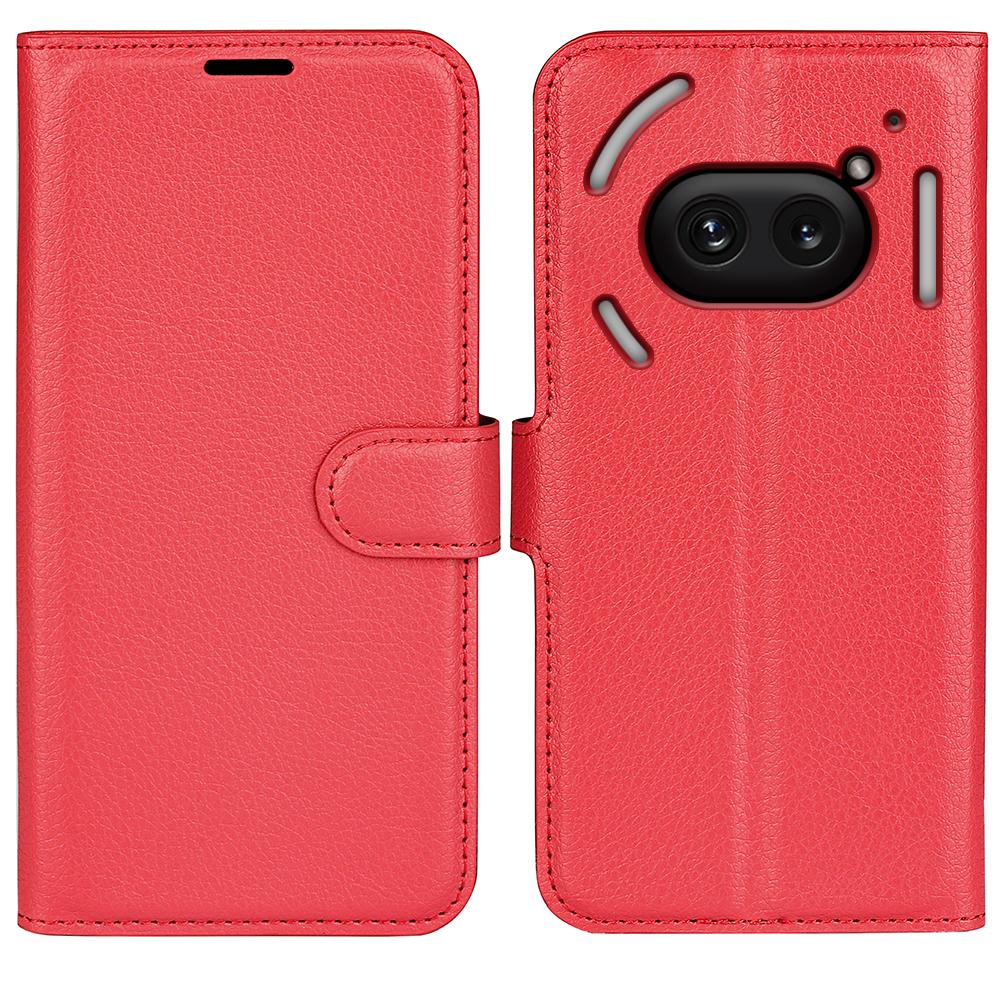 For Nothing Phone (2a) Plus/Phone (2a) Case Litchi Texture Leather Folio Stand Card Holder Phone Cover