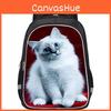 Trendy Cat Print Large School Backpack For Children Lightweight And Practical