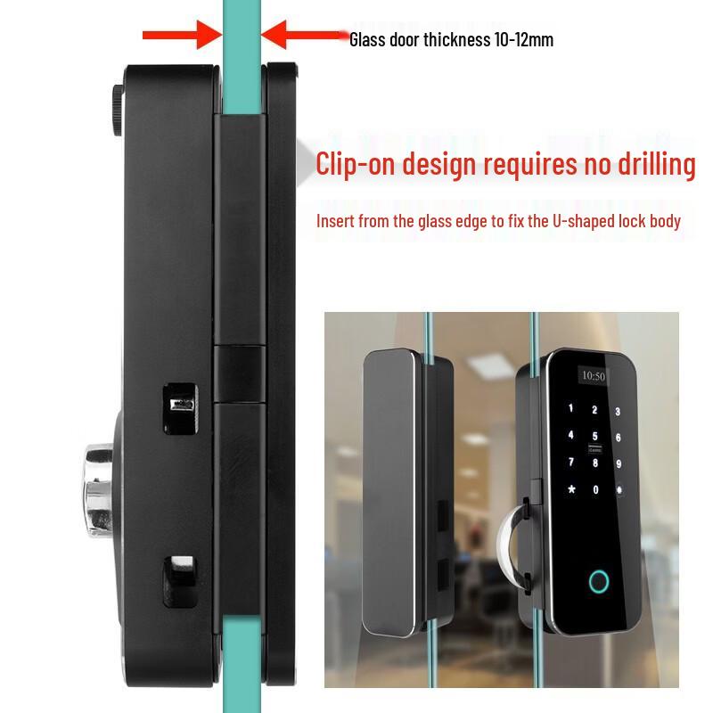ZUCON F491 WiFi Smart Fingerprint Glass Door Lock CN Plug (adapter Included)