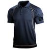 Men Outdoor Flag Print Short Sleeve Lapel Polo Shirt