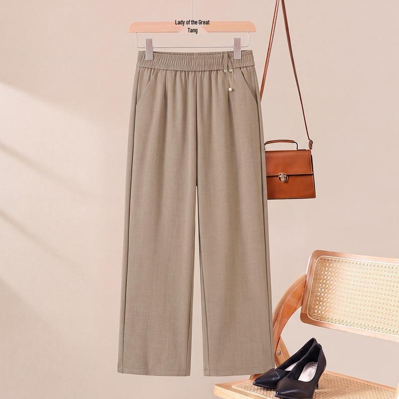 

Dà Táng Fū Rén Women s Summer High-Waist Elastic Trousers XL