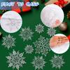 36Pcs White Glitter Raw Pulp Plastics Paper Snowflake Ornaments Christmas Venue Decoration Xmas Tree Pendant Home Winter Parties