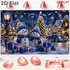 1Pcs Snowman Couple Winter Village Decoration Background Winter Backdrop For Photo Studio Photo Booth Party