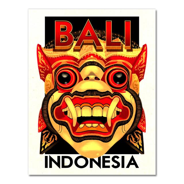 

Путешествие в Индонезию, Бали, летние каникулы, холст, картины, винтажные настенные крафт-постеры с покрытием, наклейки на стену, домашний декор, картина, подарок, без рамки 21*30cm