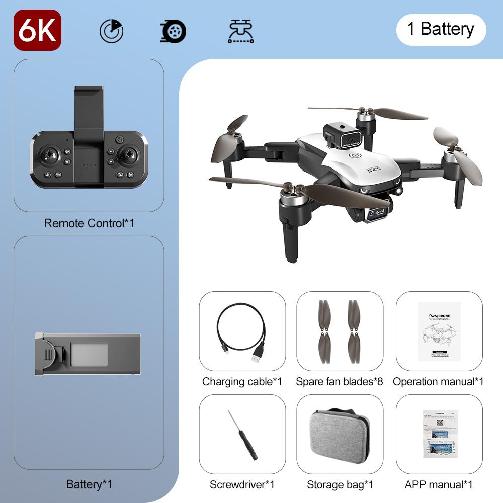 S2s Drone 8k Profesjonell HD Dobbeltkamera Børsteløs Hindringsunngåelse Luftfotografering Sammenleggbar Quadcopter Leker Gaver