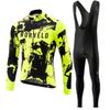 Set Completo Maglia a Manica Lunga da Ciclismo e Salopette Uomo Donna A Righe Traspirante