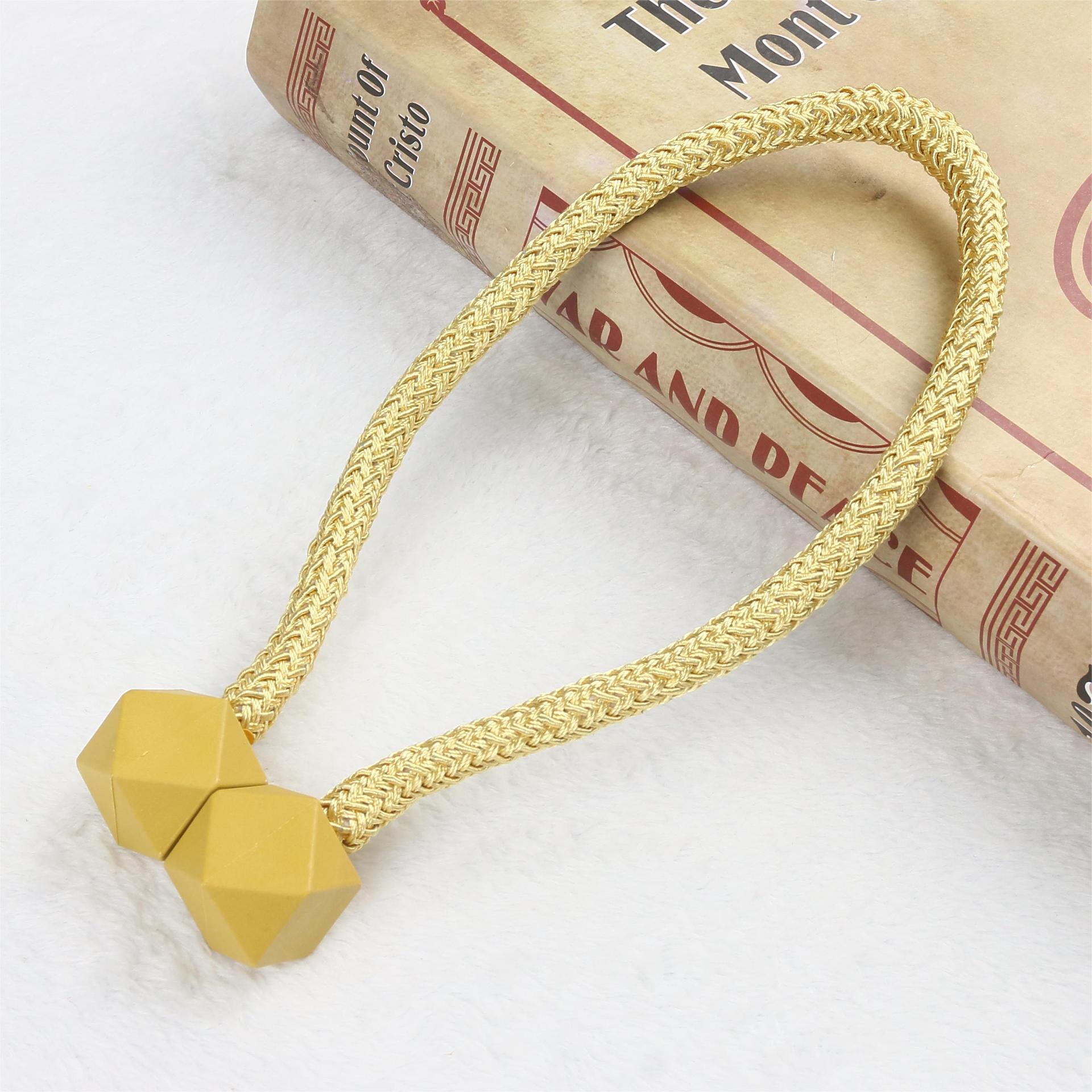 

Современные магнитные подхваты для штор Декоративные держатели Легко устанавливаемые самоклеящиеся держатели для штор 50cm золотисто-желтый