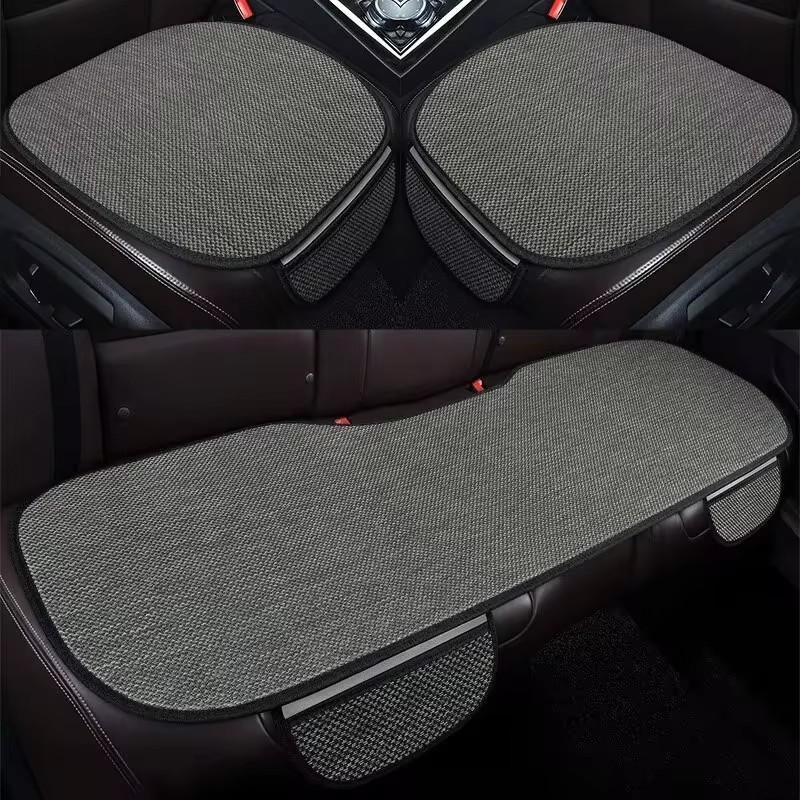 Ice silk car seat cushion three-piece set