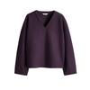 Fall and Winter New Women's Clothing Brushed Jersey V-neck Sweatshirt 1268253 High Waist Loose Pants 1268246