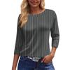 Women's Fashion Casual Round Neck 3/4 Sleeve Loose Printed T-Shirt Ladies Top