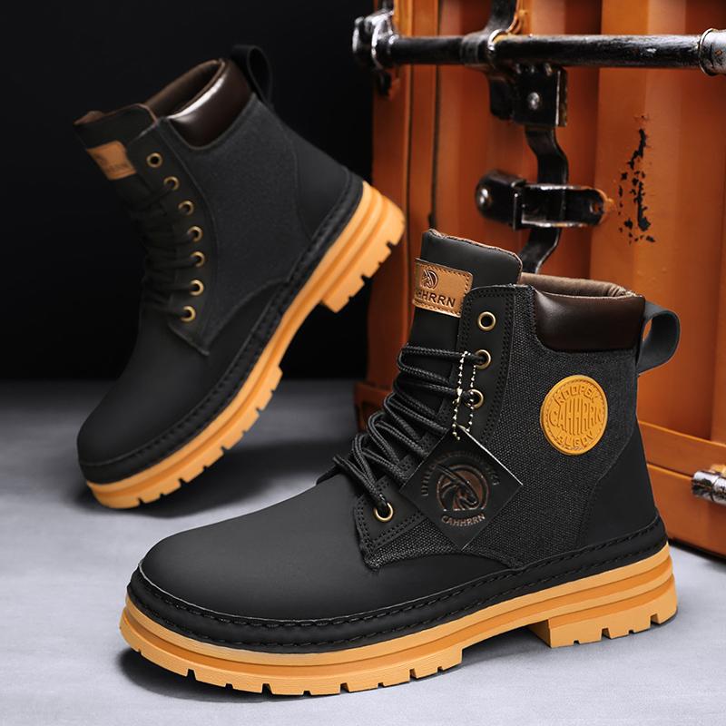 Fashion CYYTL Men Boots Winter Casual Shoes Designer Luxury Platform Cowboy Chelsea Tactical Military Work Safety Leather Ankle Sneakers