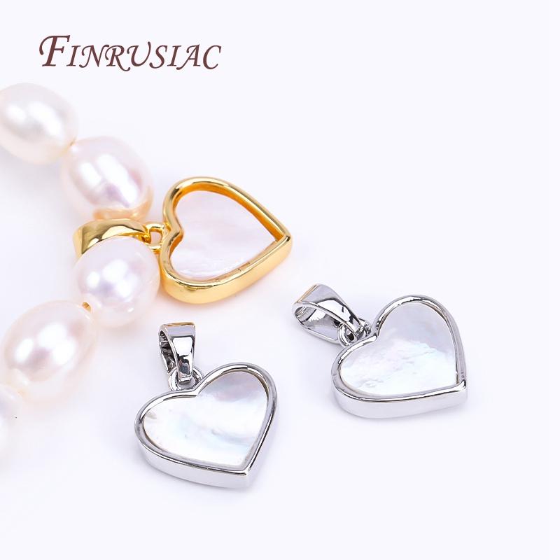 18K Real Gold Plated Heart Pendants For Necklace Making Supplies,Natural Shell Charms Jewelry Materials,DIY Accessories