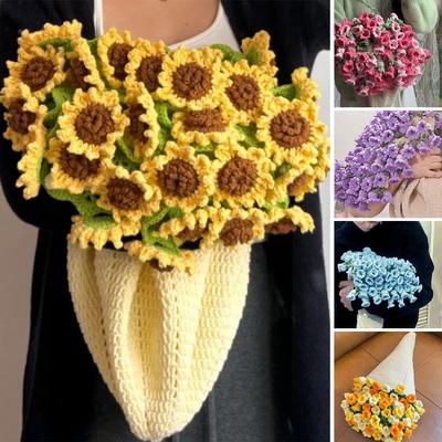 Nouvelle couverture bouquet de fleurs 60cm Produit fini Couvertures bouquet de muguet au crochet Couverture pour sieste pour petite amie