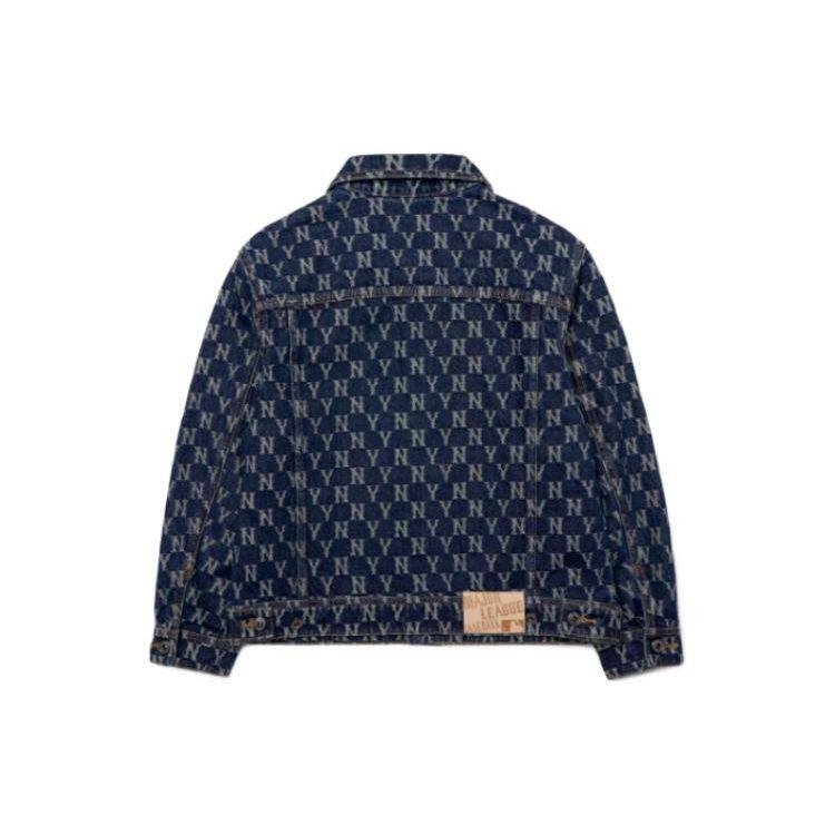 MLB Yankees Letter Print Loose Windbreaker Denim Jacket Unisex jackets Blue 3ADKM0121-50BLS