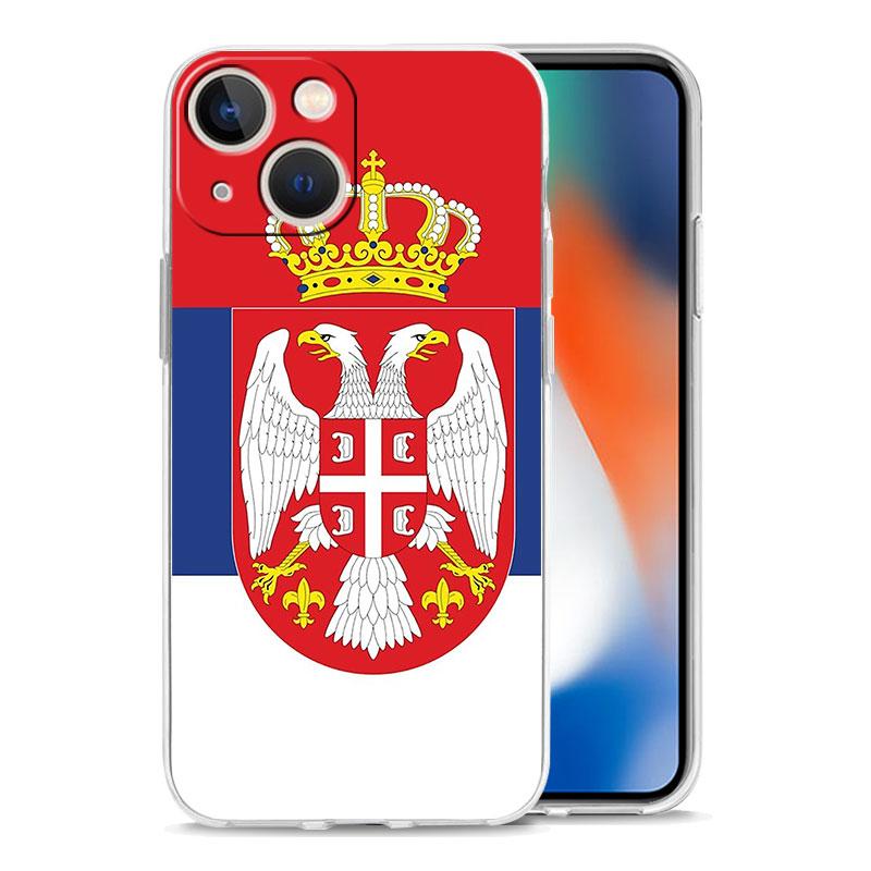 Phone Case For iPhone 17 Cases iPhone Air 16 15 12 13 14 Pro Max 7 8 Plus 16Pro iPhone11 Soft Cover Serbia flag Badge