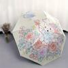 1pc Beautiful Bunny Fully Automatic Folding Portable Umbrella, 8 Iron Frames, Three-Fold Design, Suitable for All Seasons, Suitable for Outd