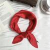 Crumpled rhombus silk scarf high-end new solid color versatile silk scarf neck small scarf streamer scarf shawl