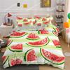Watermelon Duvet Cover Set Green And Red Colour Polyester Comforter Cover King Queen Full Size For Kids Teens Adults Bedding Set