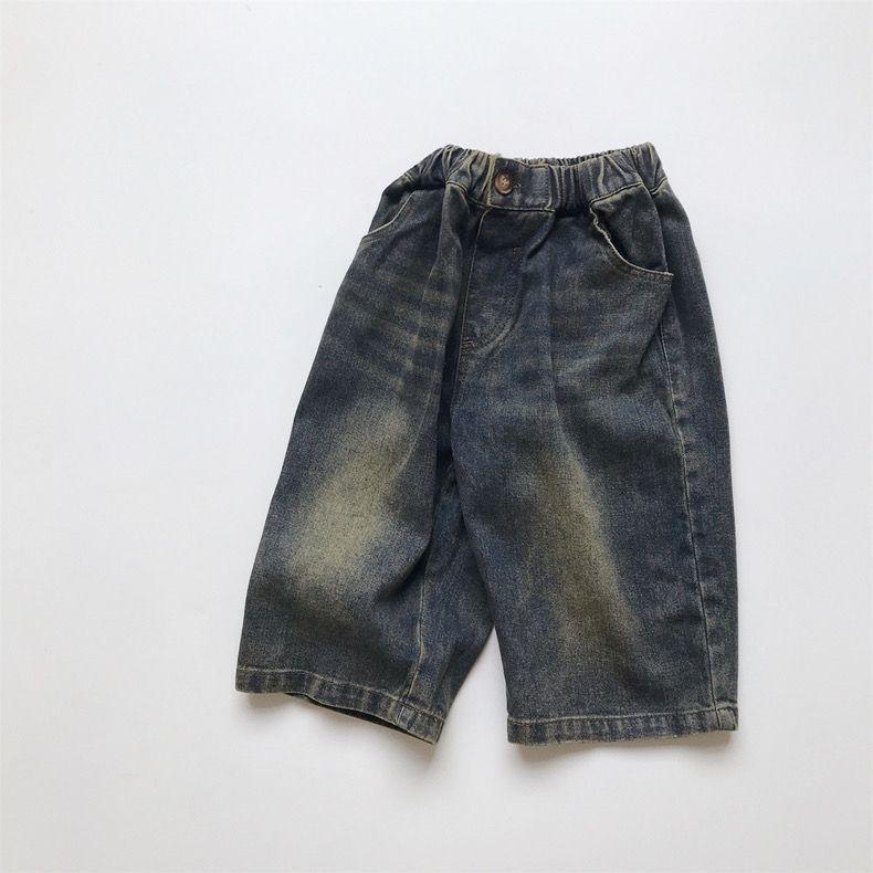 2025 Spring & Autumn Kids' Wide-Leg Pants: Stylish American & Korean Jeans for Boys & Girls