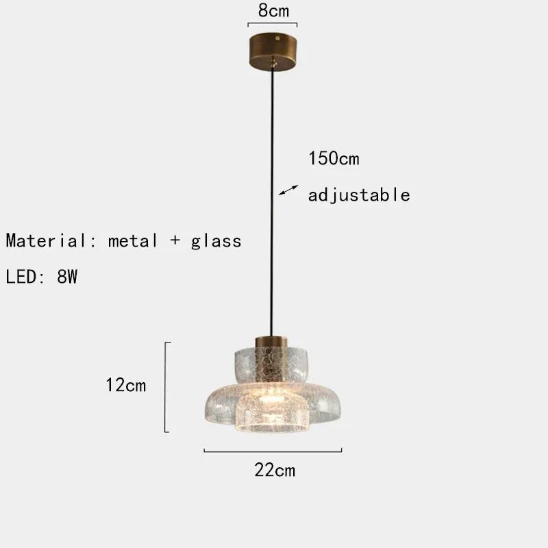 Minimalist Cracked Glass Pendant Light for Dining Room Bedroom Bar Shop Chandelier  with LED Dropshipping Crod Adjustable