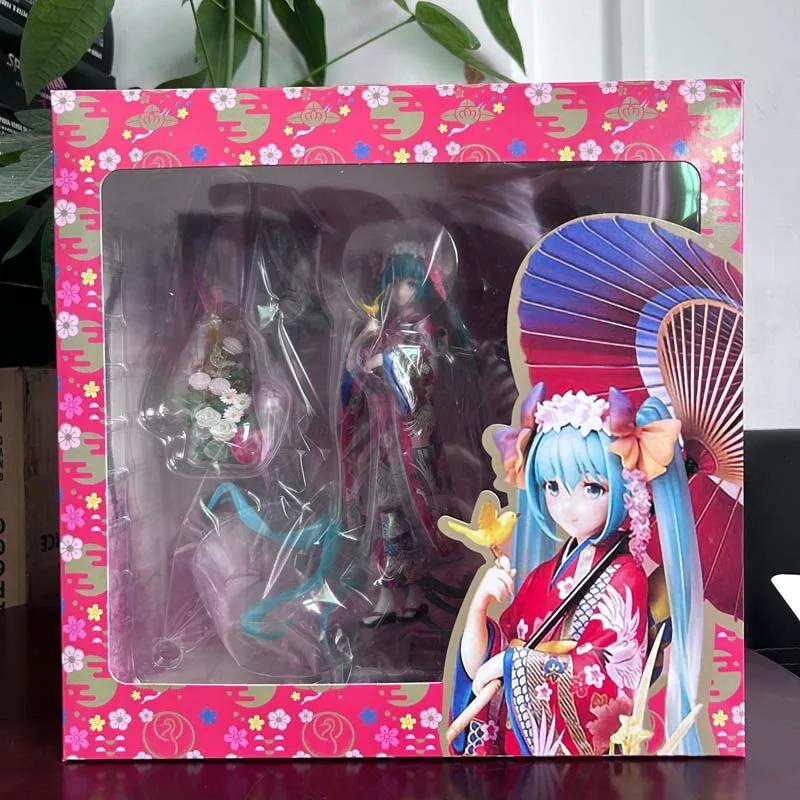 Hatsune Miku Anime Umbrella Kimono Stronger Miku Figure Girl Statue Toys  Kawaii Cute Model Doll Desktop Ornament Christmas Gift