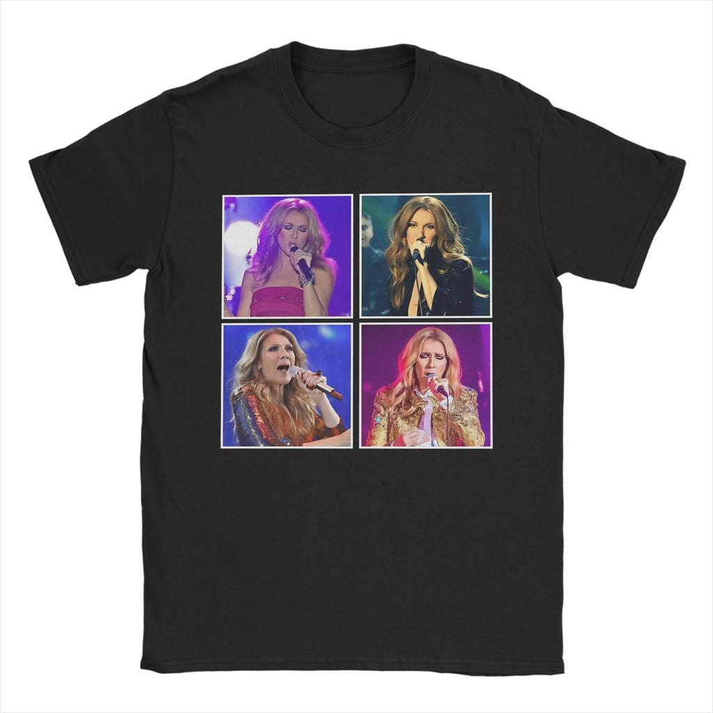 Celines Dion Vintage T-Shirt Women Music Humorous % Cotton Tee Shirt Crew Neck Short Sleeve T Shirts