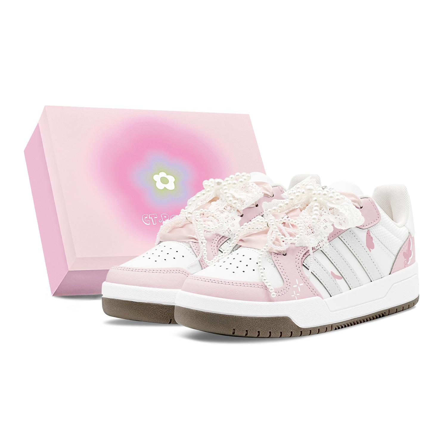 

Adidas ENTRAP Romantic Spring, Pink Butterfly Dream, Refreshing, Sweet And Cute, Girly, Classic And Versatile JP9959(Team1655-S-BOX) 38⅔