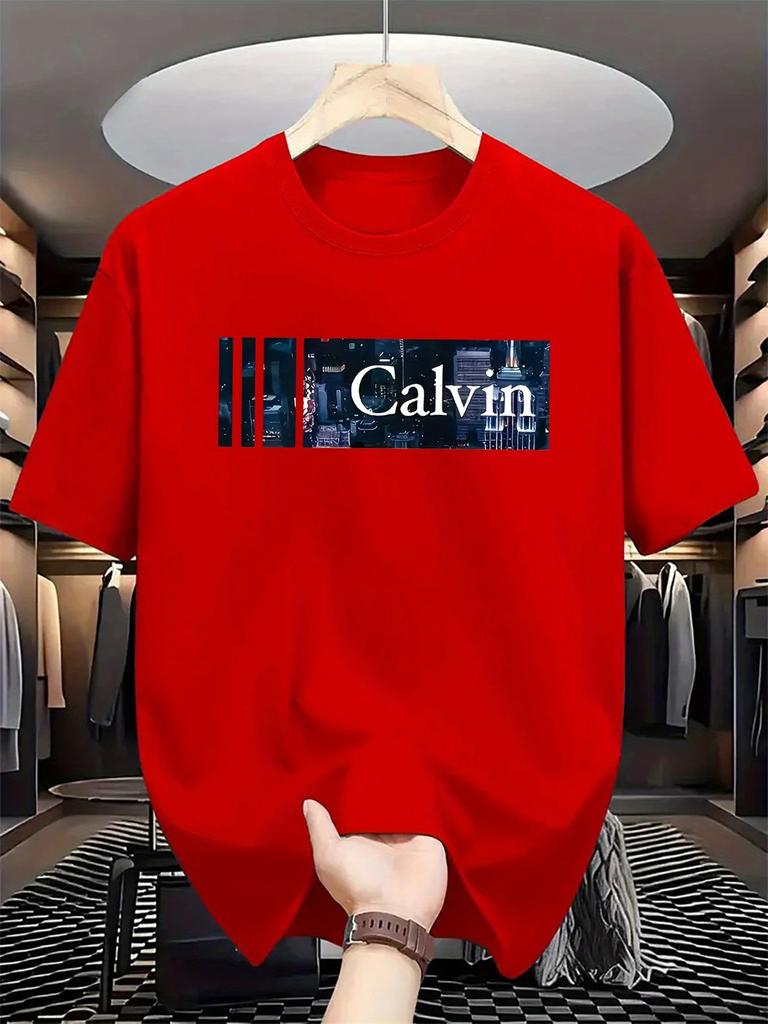 Sommermode 100% reine Baumwolle Herren T-Shirt, lässig und atmungsaktiv, hochwertiger Buchstabendruck, weich und bequem