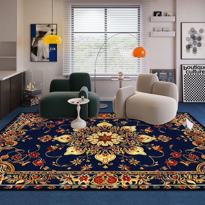 European Style Floral Design Living Room Rugs Room Decoration Aesthetic Cloakroom Luxury Carpet Soft Non-slip Sofa Table Mat