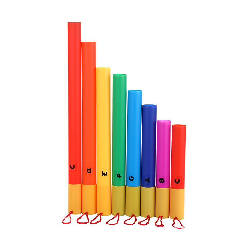 Orff Buntes 8-Ton-Röhren-Schlaginstrument, 4,2 cm Durchmesser, für Kinder, Bass- und Diskantklang.