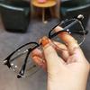 Mens Half Frame Presbyopic Glasses Blue Light Blocking Glasses Far Sighted Eyewear Diopter +1.0 To +4.0 Eyeglasses for Men Women