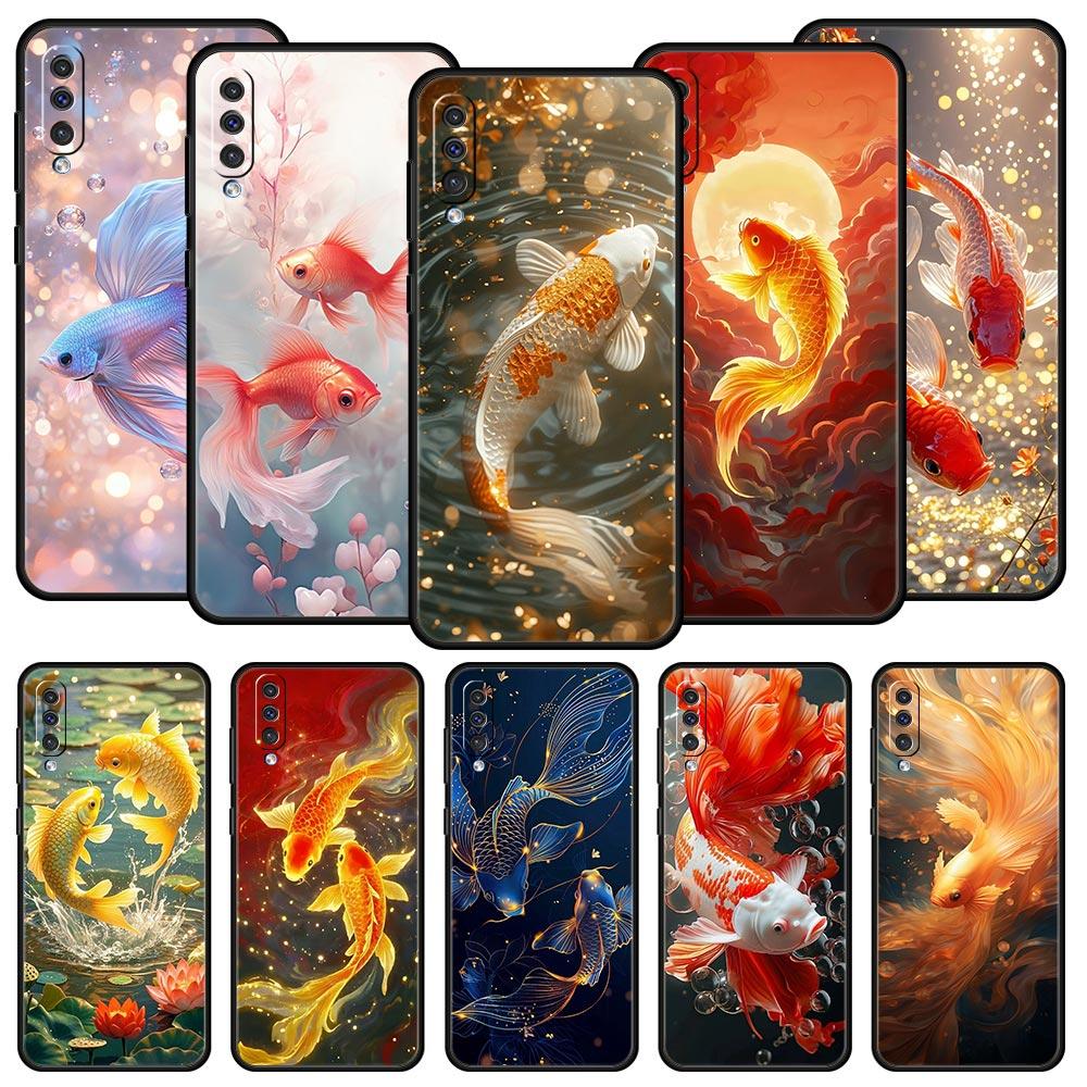 Goldfish Swimming Phone Case for Samsung Galaxy A56 A36 A26 A16 A34 A24 A42 A22 A20 A12 A40 A30 A10 5G Soft TPU Cover Shell Bags