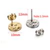 5Pairs Stainless Steel Embossing Round Ear Studs Ear Plug Set Earring Posts Back Stoppers Earrings Piercing DIY Jewelry Making